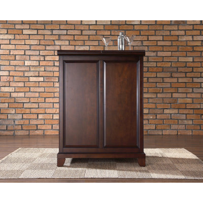 Crosley Newport Expandable Bar Cabinet in Vintage Mahogany