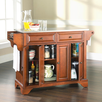 Crosley LaFayette Kitchen Island with Stainless Steel Top