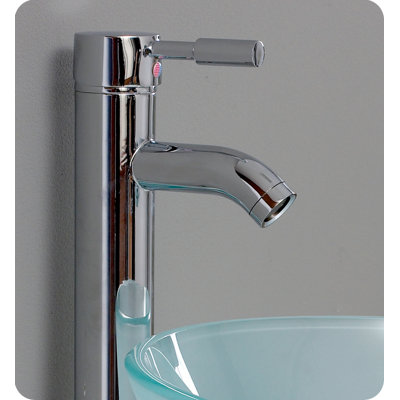 Fresca Cristallino Modern Glass Bathroom Vanity with Frosted Vessel Sink