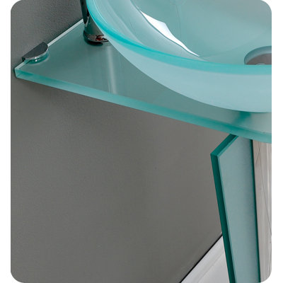 Fresca Vitale Modern Glass Bathroom Vanity with Mirror