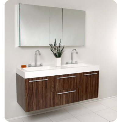 Fresca Opulento Modern Double Bathroom Vanity w/ Medicine Cabinet