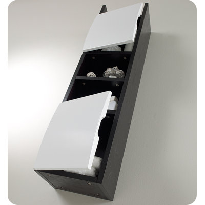 Fresca Wenge Wood Finish Bathroom Linen Cabinet with White Doors