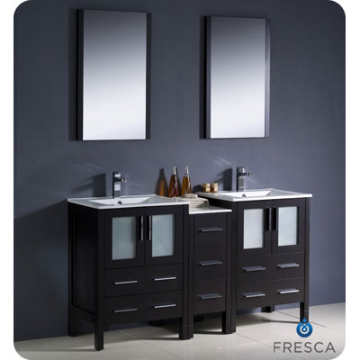 Fresca Torino 36" Modern Bathroom Vanity with Side Cabinet and Undermount Sink