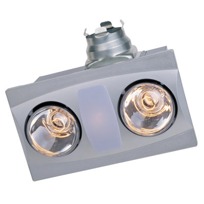 Aero Pure Two Bulb Quiet Bathroom Heater Fan with Light