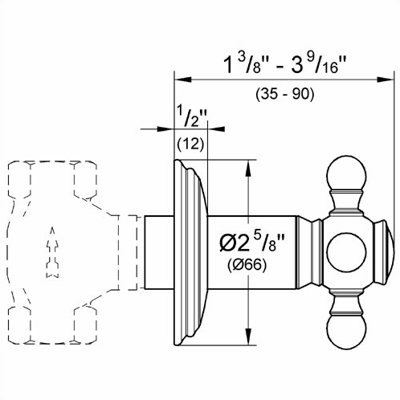 Grohe Geneva Volume Control Trim with Cross Handle