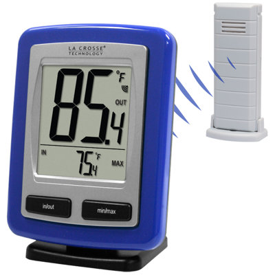 La Crosse Technology Silver Atomic Wall Clock with Moon Phase & Indoor/Outdoor Temperature