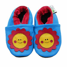 Augusta BabySmiley Flower Soft Sole Leather Baby Shoes-image