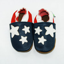 Augusta BabyAmerican Flag Soft Sole Leather Baby Shoes-image