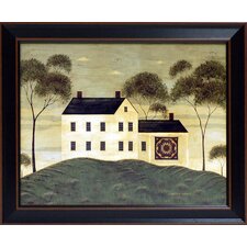 Artistic ReflectionsHouse with Quilt Framed Art image