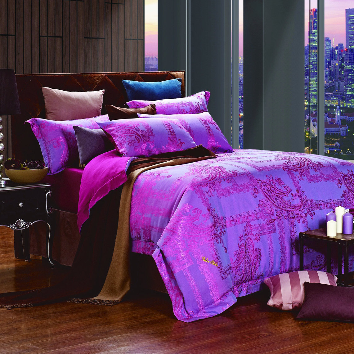 Purple Comforter Sets Bedroom Ideas Le Vele Dolce Mela 6 Piece Duvet Cover Set