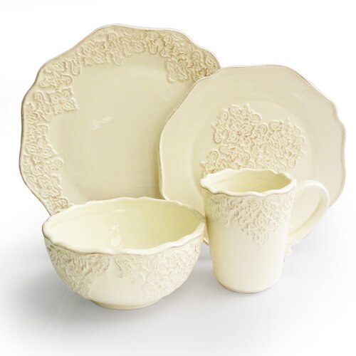 American Atelier Bianca Medallion 16 Piece Dinnerware Set