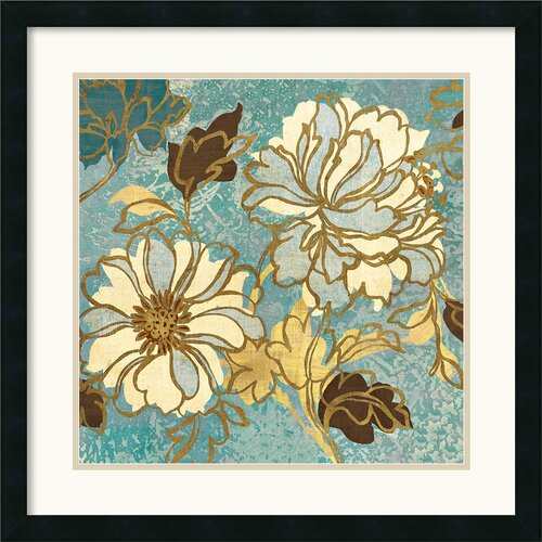 Amanti Art Sophias Flowers I Blue Framed Print by Wild Apple