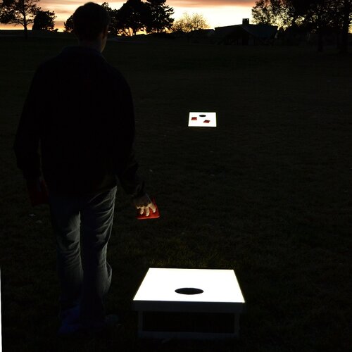 GoPong Premium Light Up LED Cornhole Bean Bag Toss Game Set