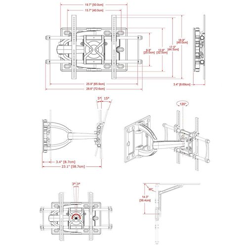 Cotytech Articulating Single Arm TV Wall Mount for 32   63 Screens