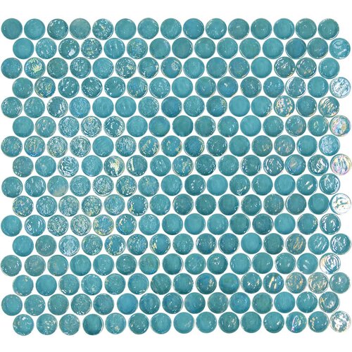 Onix USA Geo Glass Circle 12 x 12 Glass Mosaic in Blue