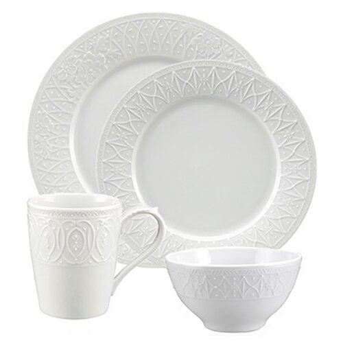 Nikko Ceramics Blanc Fleur 16 Piece Dinnerware Set