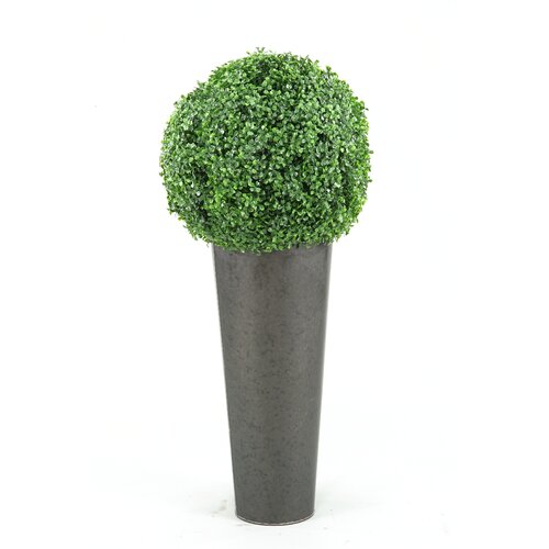 Silks Boxwood Ball Topiary in Round Planter