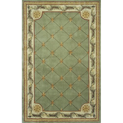 KAS Oriental Rugs Jewel Sage Fleur De Lis Rug