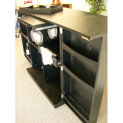 Proman Products Steamer Trunk Bar Cabinet in Ebony