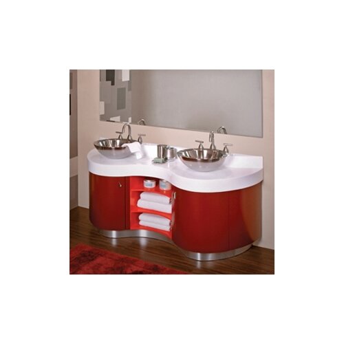 DecoLav Artemisa 61 Bathroom Double Vanity in Red with Sinks