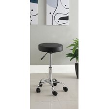 Ava Leatherette Round Adjustable Bar Stool