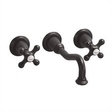 Wall Mounted Vessel Faucet with Double Cross Handles